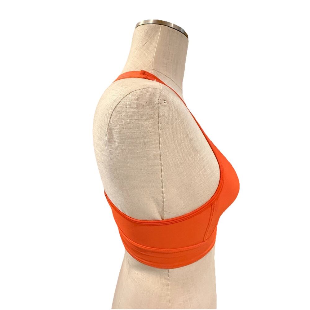 DSG Women’s Strappy Compression Sports Bra XS Ginger Orange Medium Support New - Picture 3 of 10